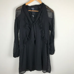 NWT Black Bebe Sz S cold shoulder dress